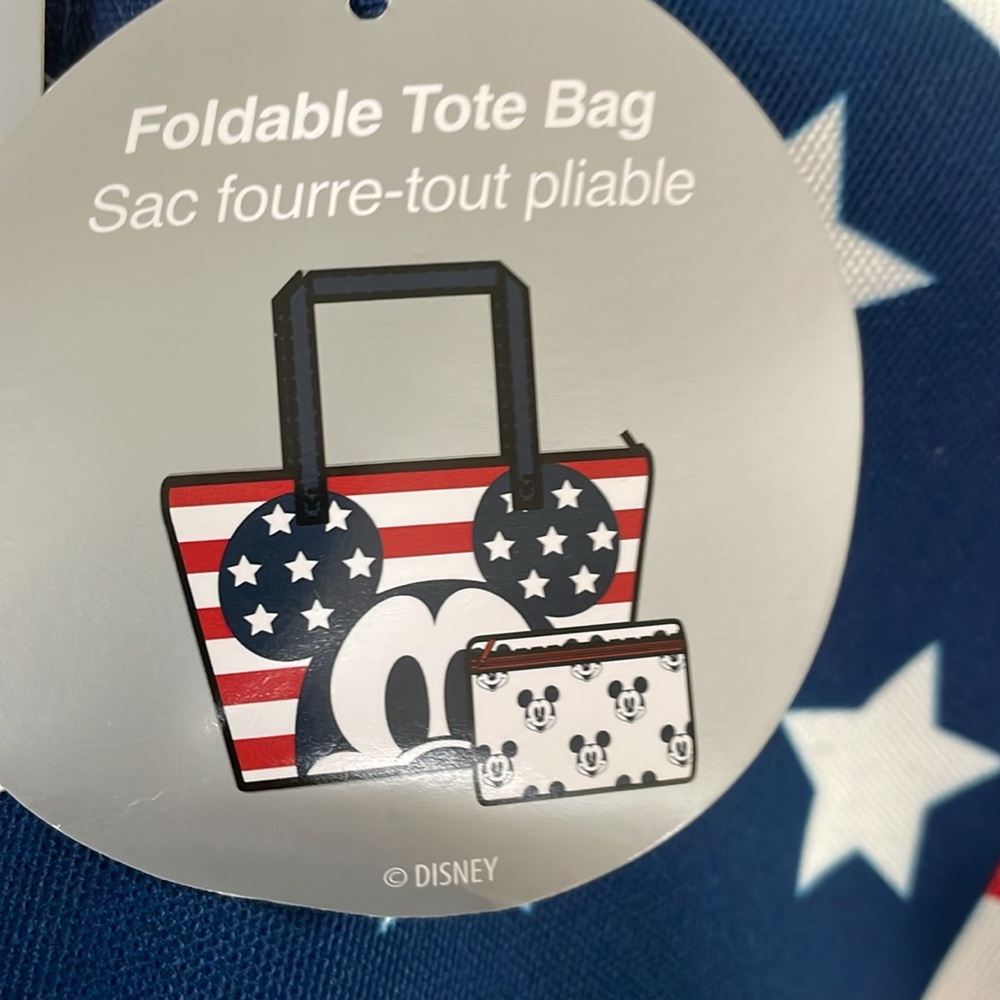 Mickey Mouse Foldable Tote Bag - Americana Collection - Picture 2 of 6
